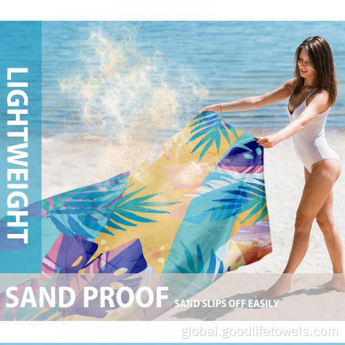 Beach Towel Sandproof Beach Towel with Portable Mesh Bag Manufactory